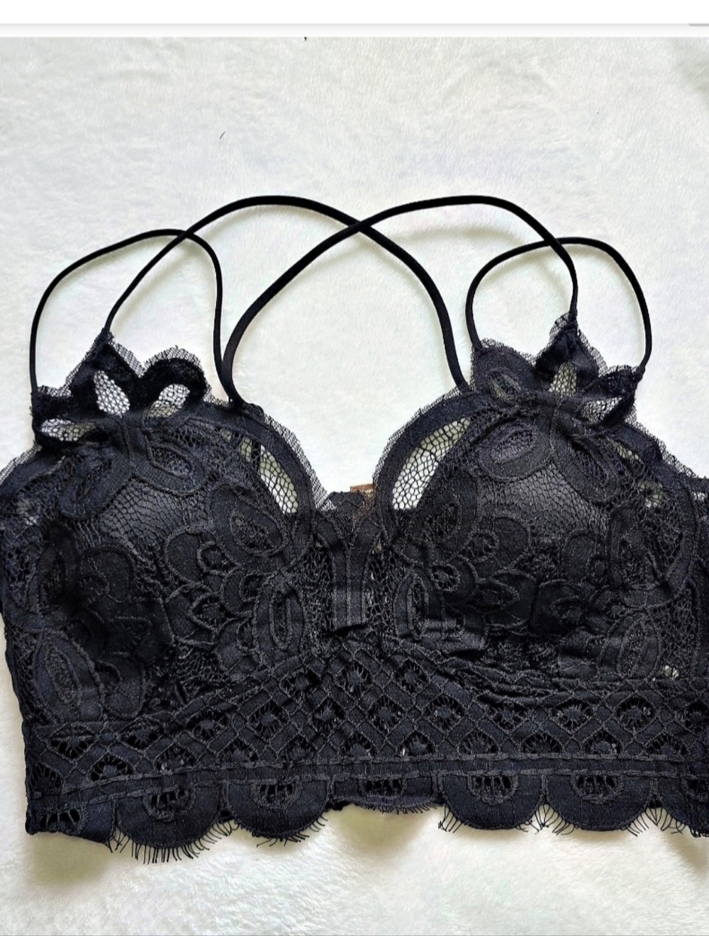 Zenana bralette, Crochet Sexy Floral Lace, Scallop Lace, Diamond Shape